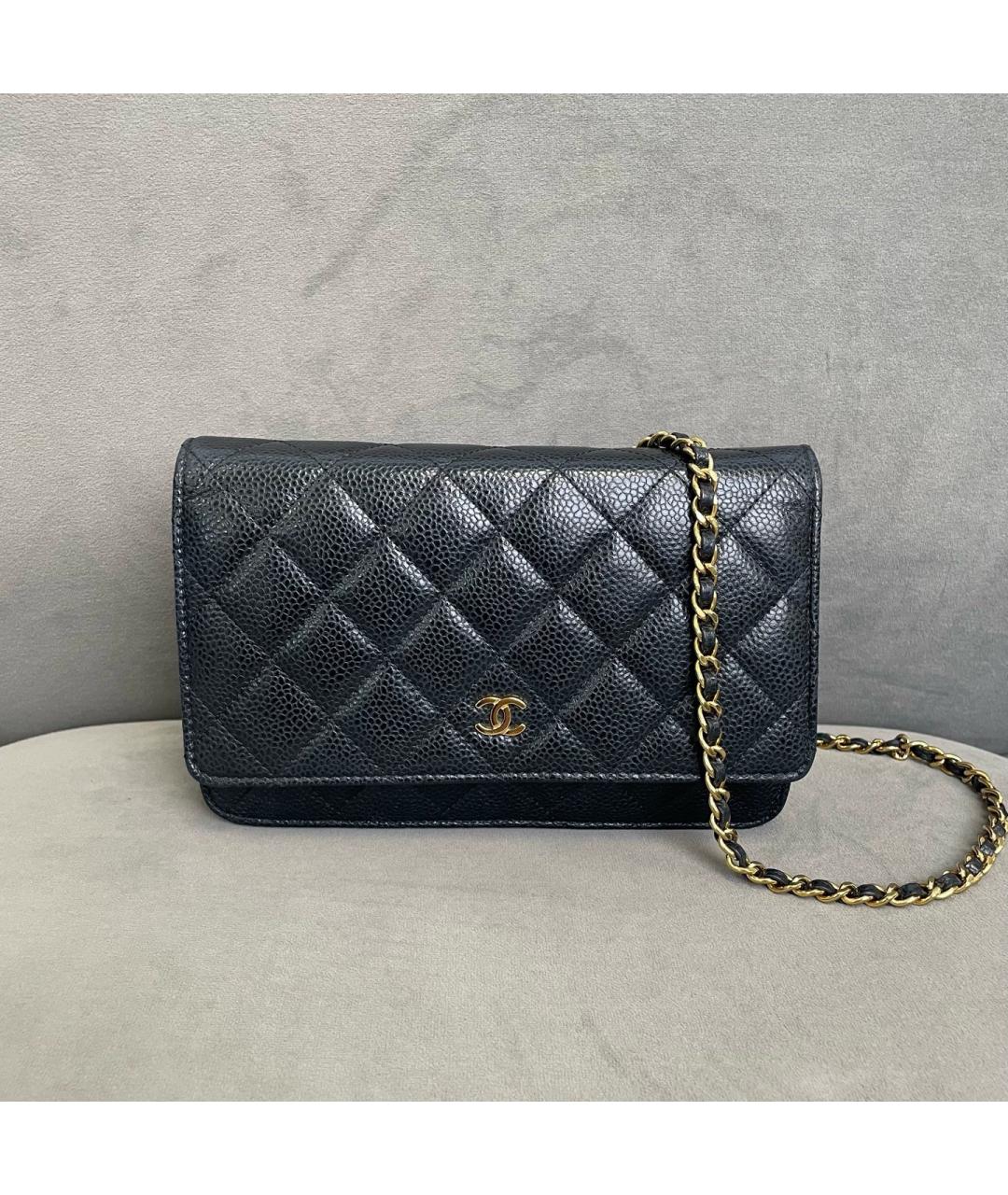 CHANEL Черная кожаная сумка через плечо, фото 8