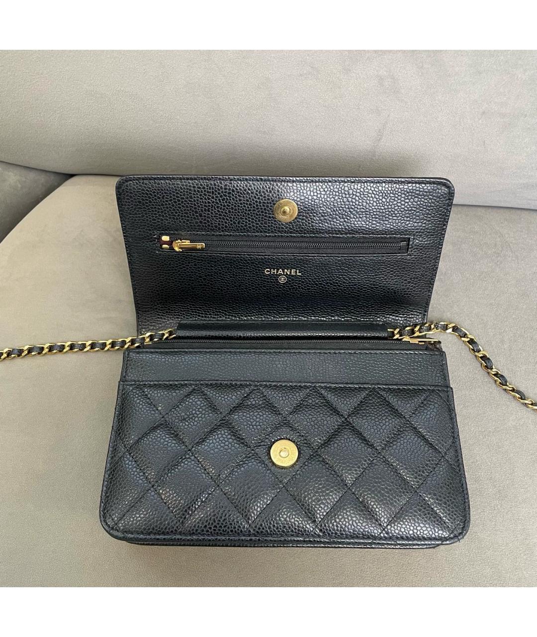 CHANEL Черная кожаная сумка через плечо, фото 6
