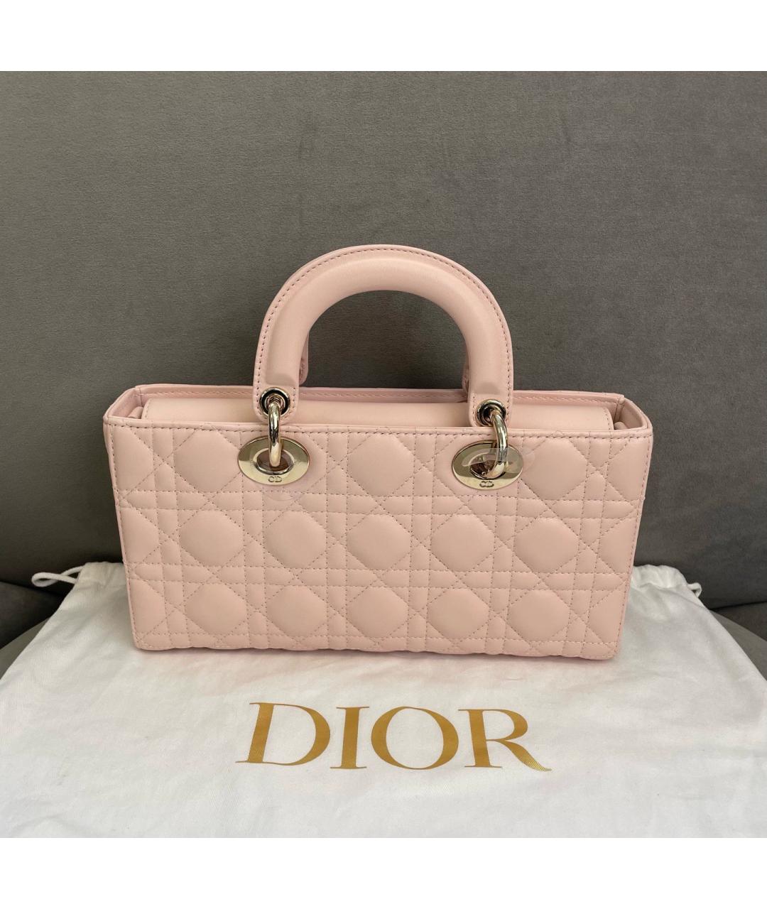 CHRISTIAN DIOR Розовая кожаная сумка через плечо, фото 3