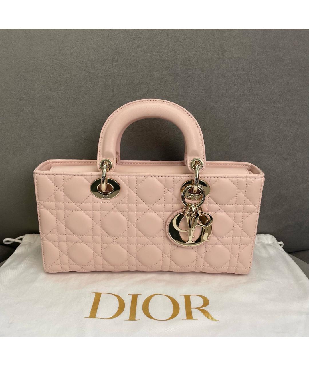 CHRISTIAN DIOR Розовая кожаная сумка через плечо, фото 2