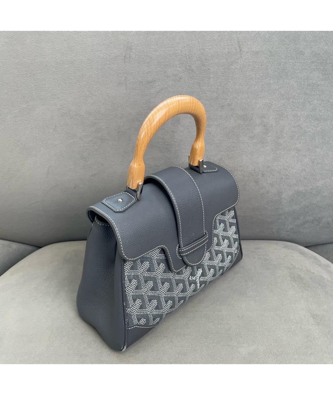 GOYARD Серая кожаная сумка через плечо, фото 4