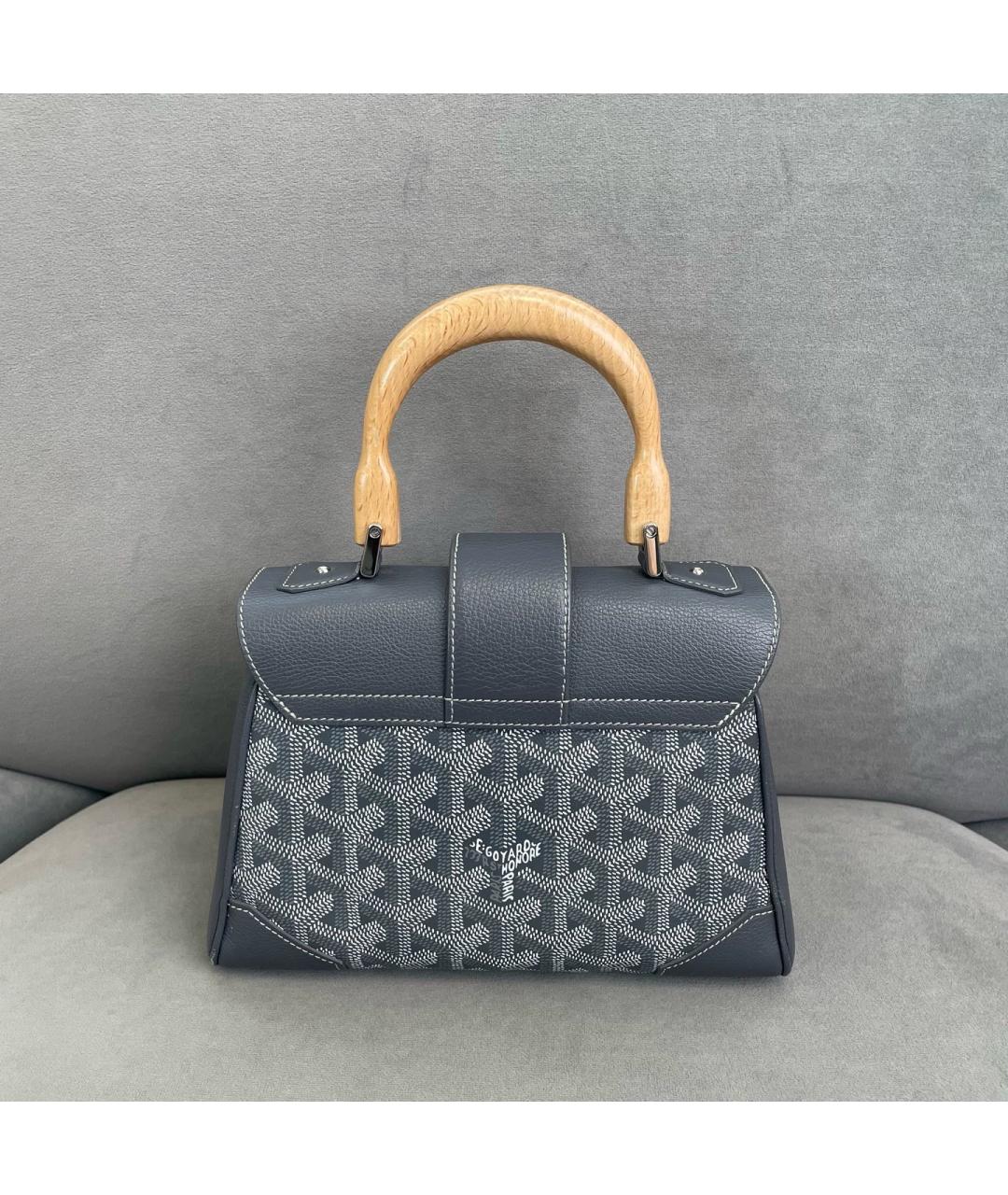 GOYARD Серая кожаная сумка через плечо, фото 3