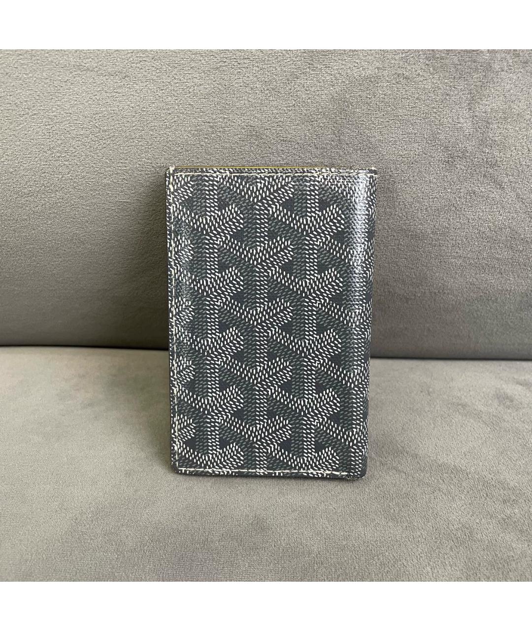 GOYARD Серый кожаный кошелек, фото 2