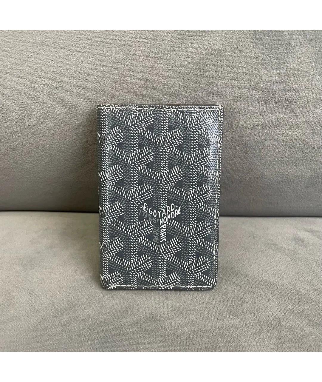 GOYARD Серый кожаный кошелек, фото 5