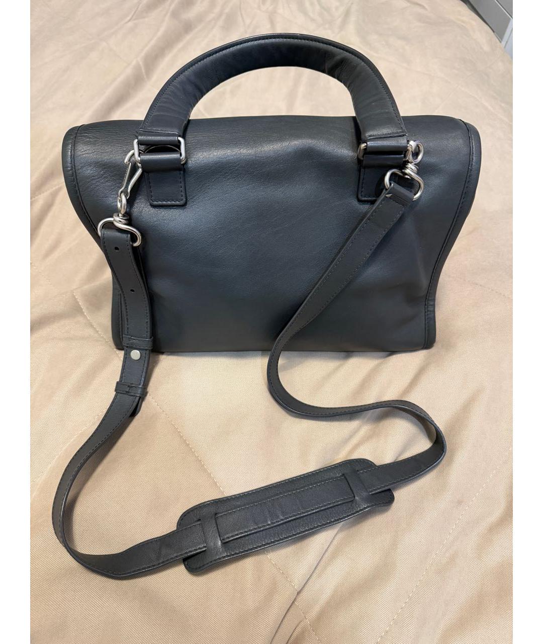 BALENCIAGA Антрацитовая кожаная сумка тоут, фото 3