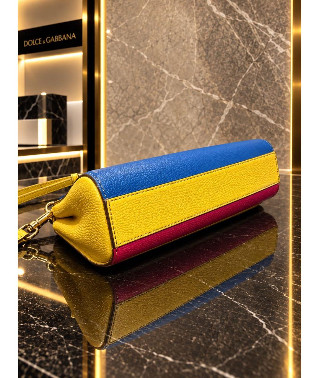 DOLCE&GABBANA Мульти кожаная сумка с короткими ручками, фото 4