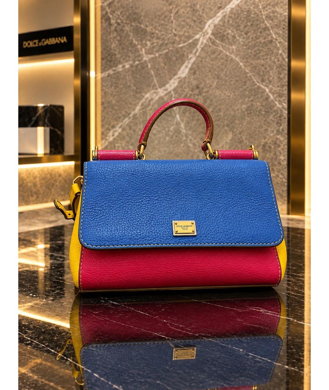 DOLCE&GABBANA Мульти кожаная сумка с короткими ручками, фото 6