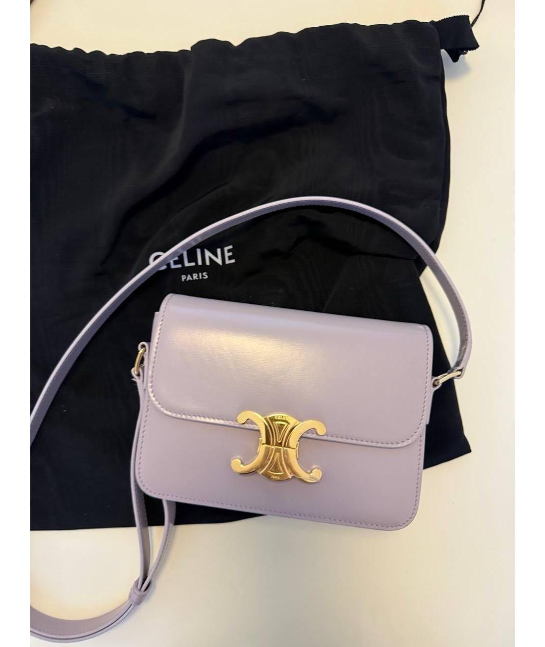 CELINE Фиолетовая кожаная сумка через плечо, фото 2