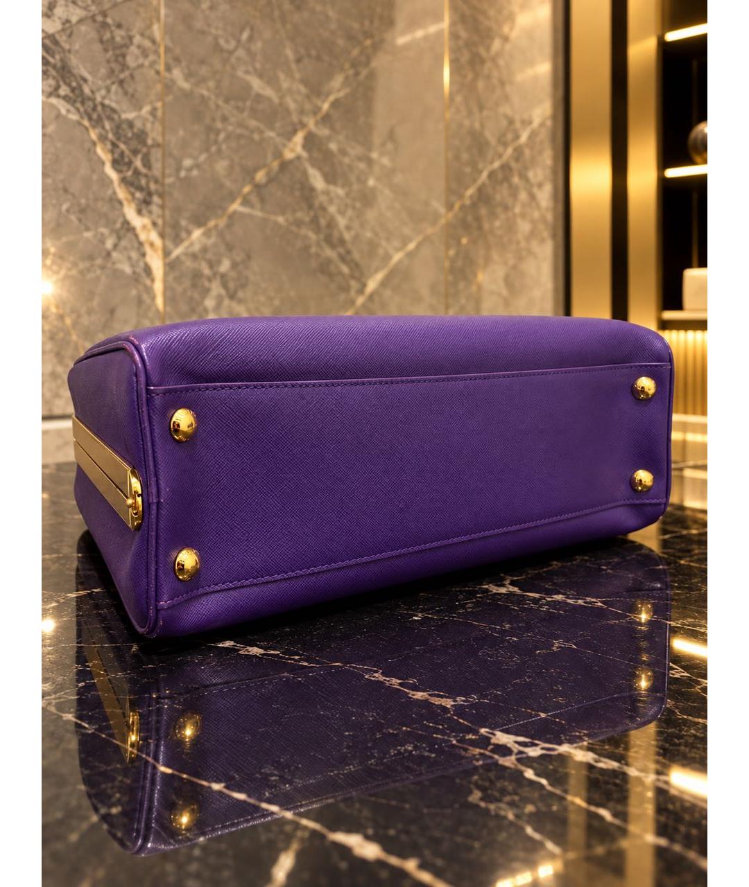 PRADA Фиолетовая кожаная сумка тоут, фото 4