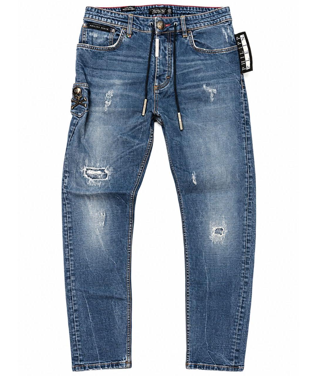 PHILIPP PLEIN Темно-синие хлопковые джинсы скинни, фото 7