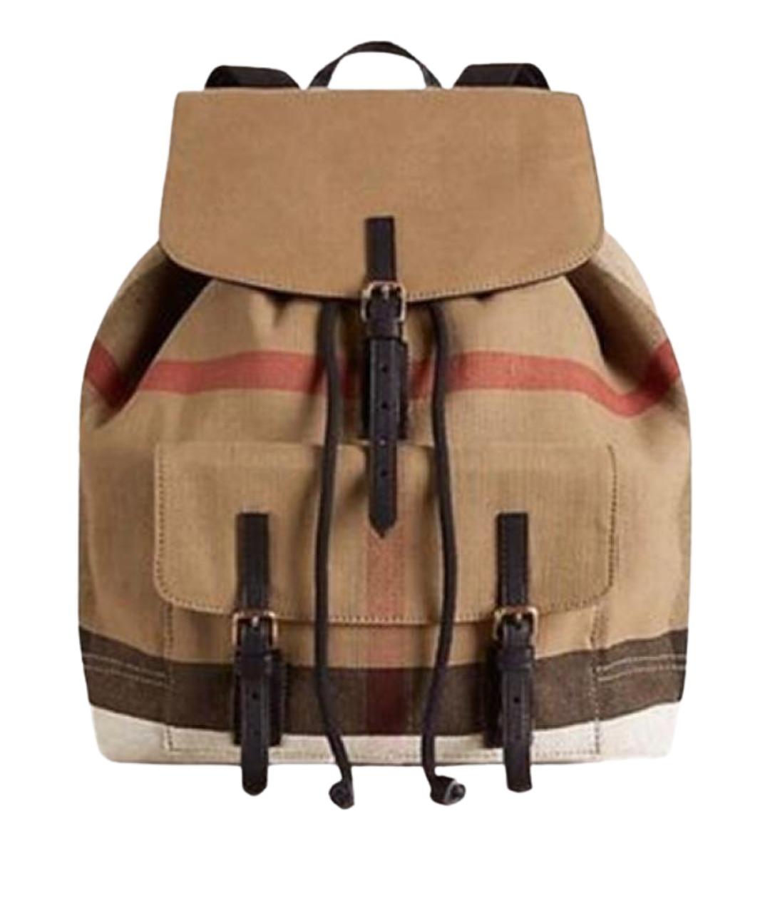 BURBERRY Бежевый рюкзак из канвы, фото 1