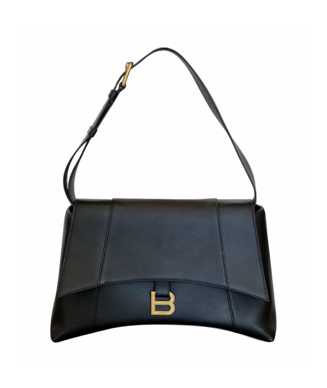 BALENCIAGA Черная кожаная сумка с короткими ручками, фото 1