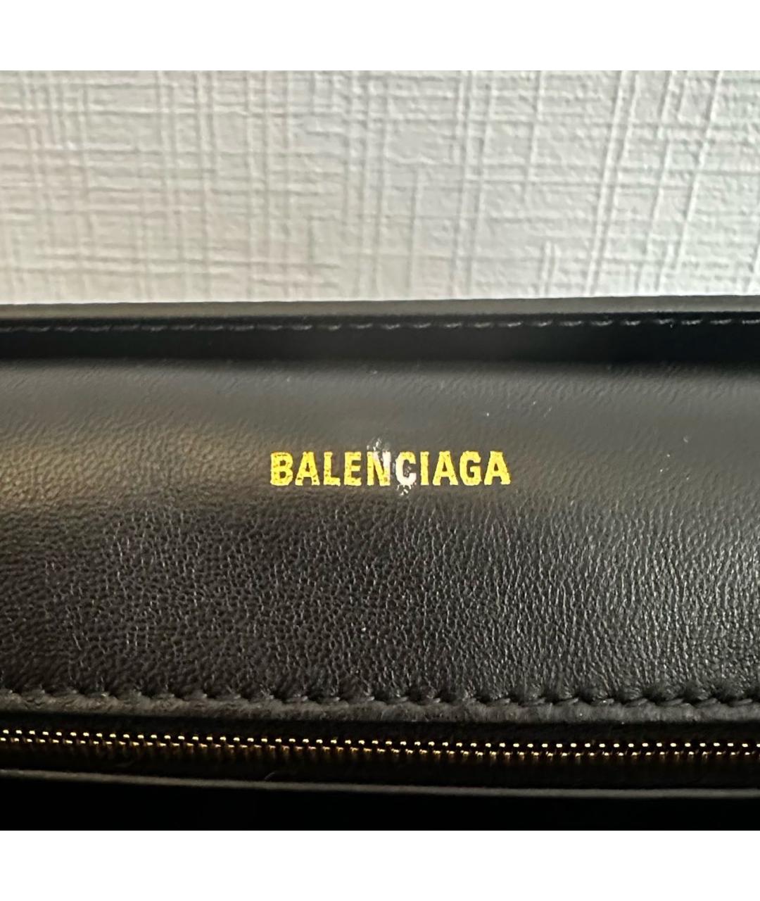 BALENCIAGA Черная кожаная сумка с короткими ручками, фото 8