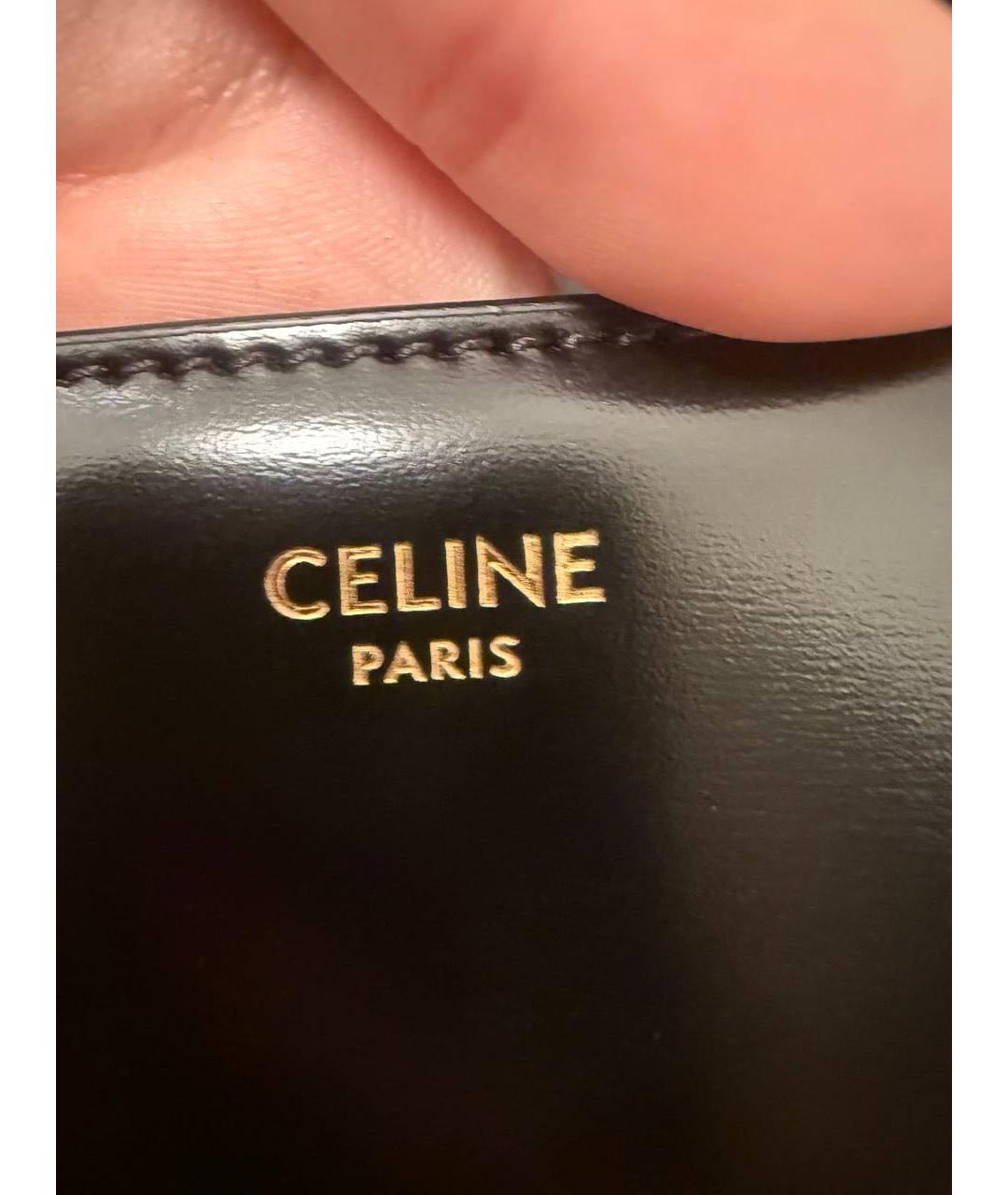 CELINE Черная кожаная сумка через плечо, фото 5