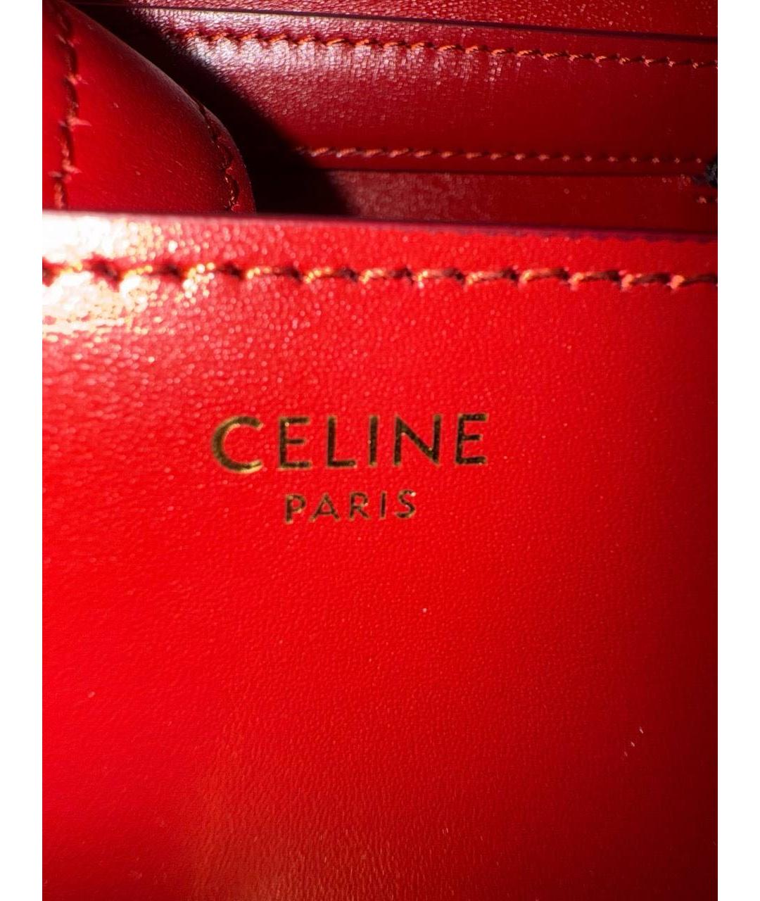 CELINE Бордовая кожаная сумка через плечо, фото 7
