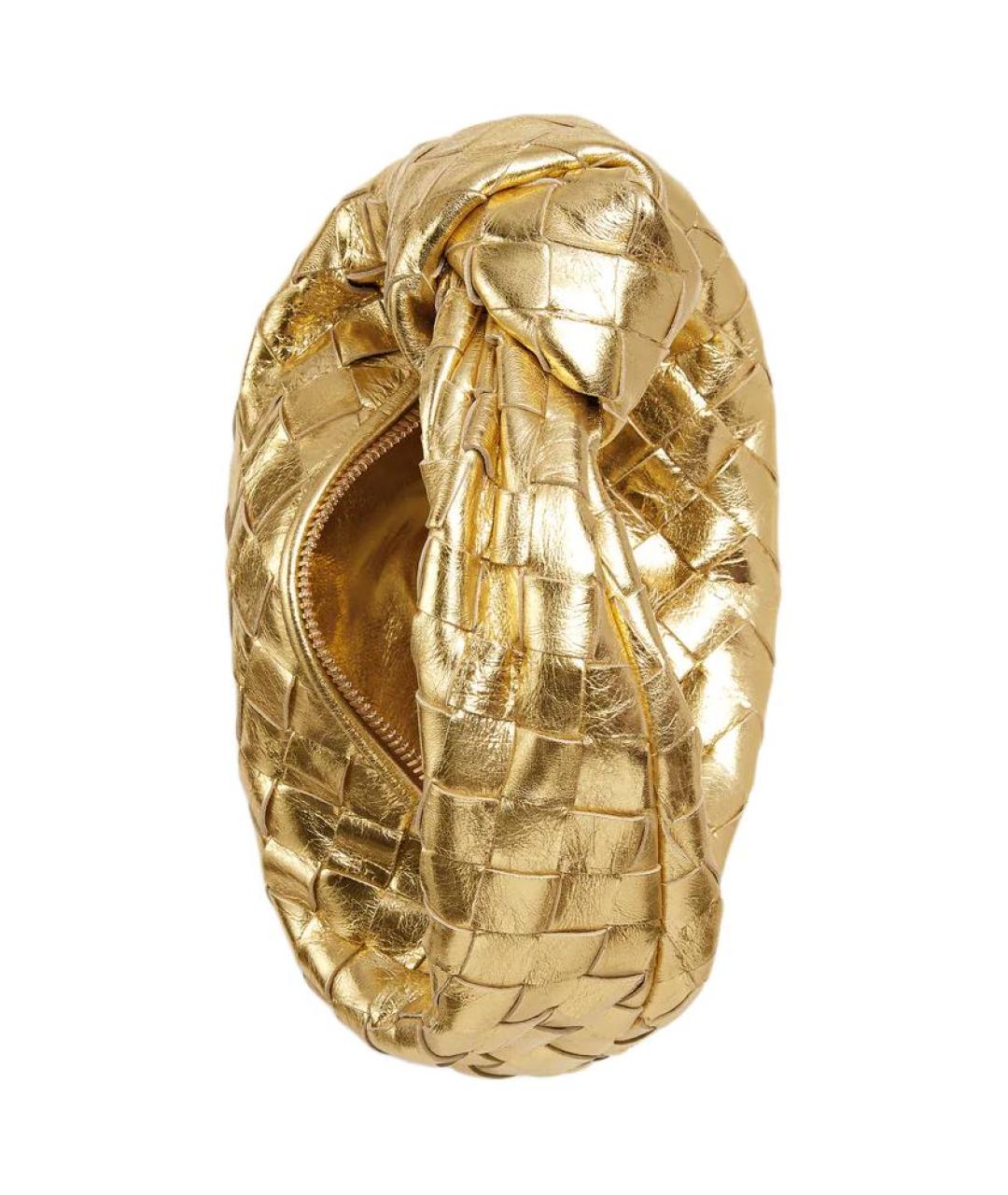 BOTTEGA VENETA Золотая кожаная сумка через плечо, фото 3