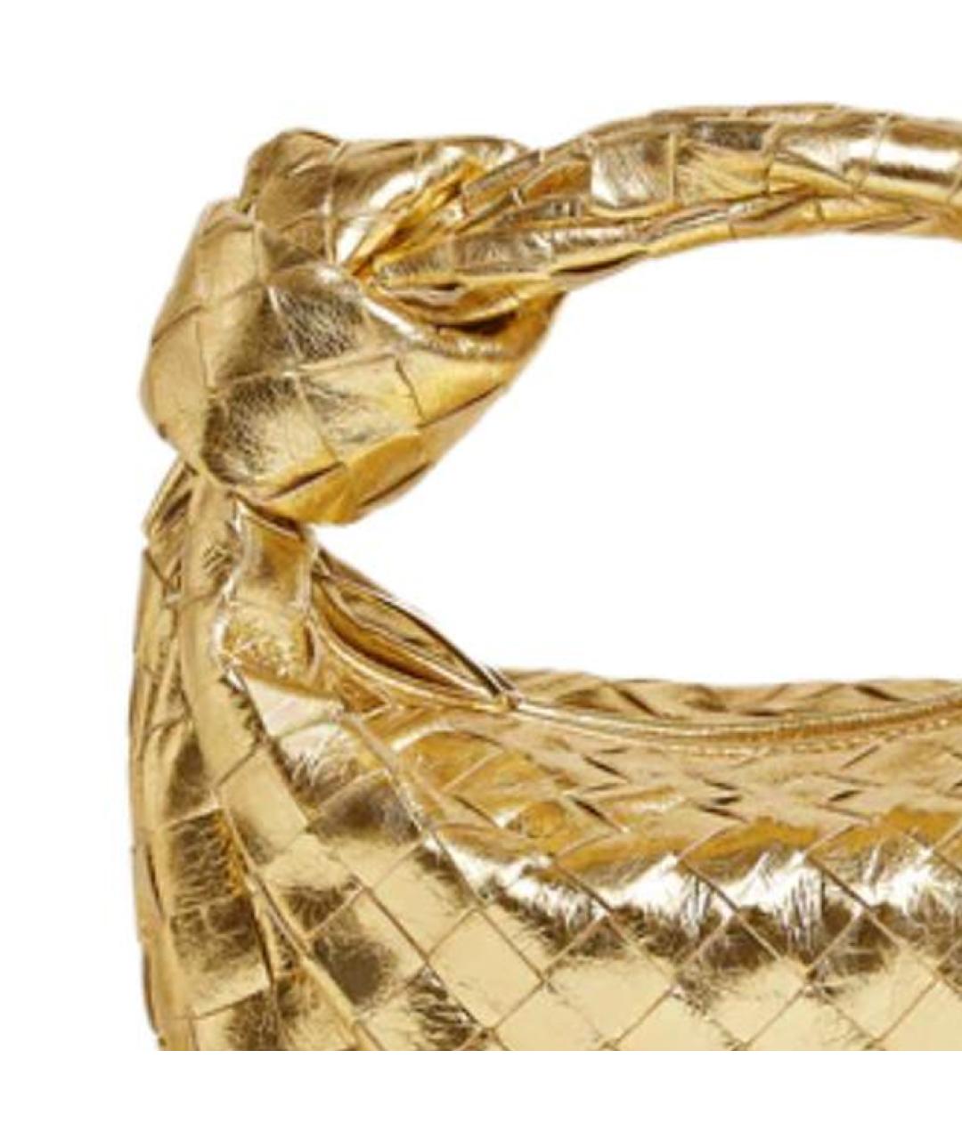 BOTTEGA VENETA Золотая кожаная сумка через плечо, фото 4