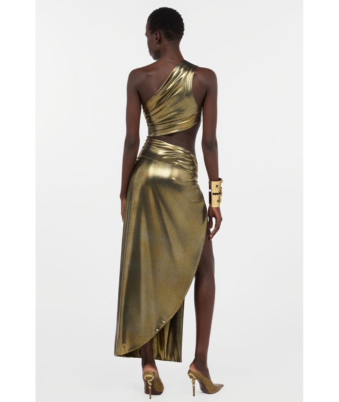 ROBERTO CAVALLI Золотое коктейльное платье, фото 4