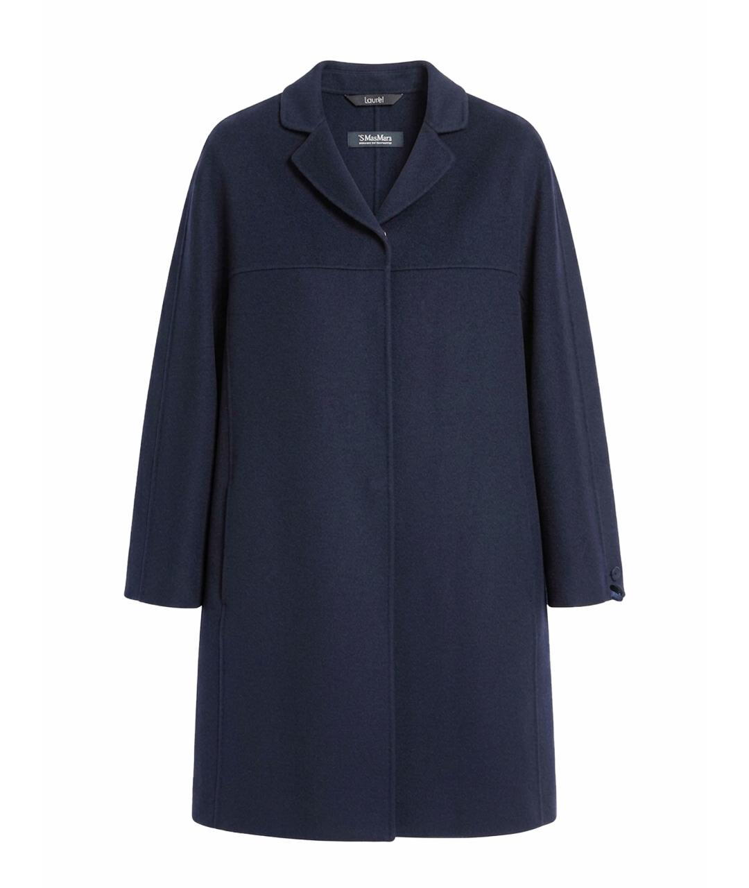 'S MAX MARA Темно-синее шерстяное пальто, фото 1