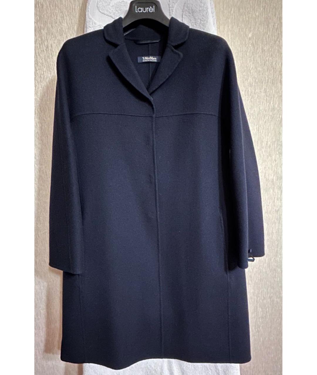 'S MAX MARA Темно-синее шерстяное пальто, фото 6