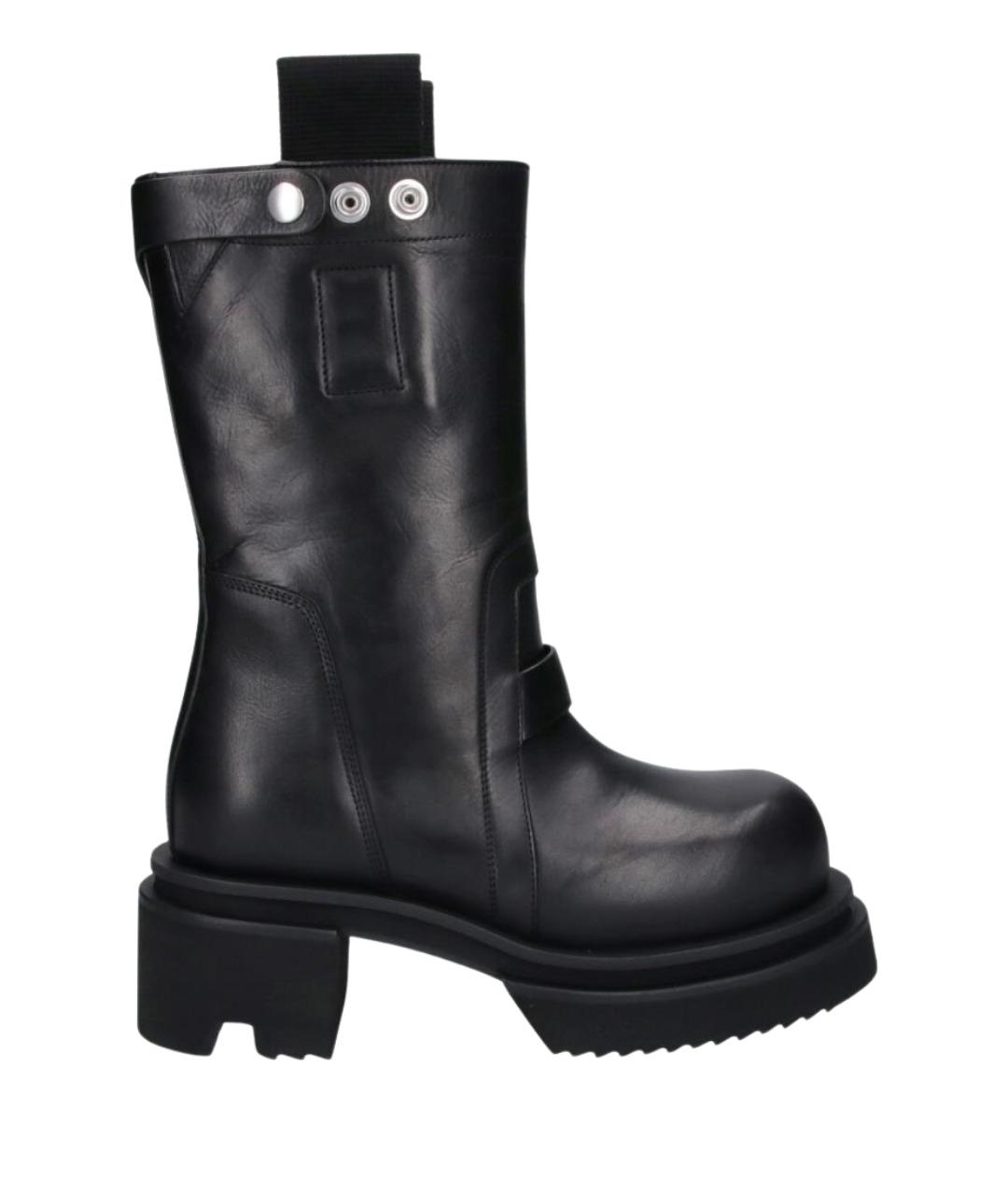 RICK OWENS Черные кожаные сапоги, фото 1