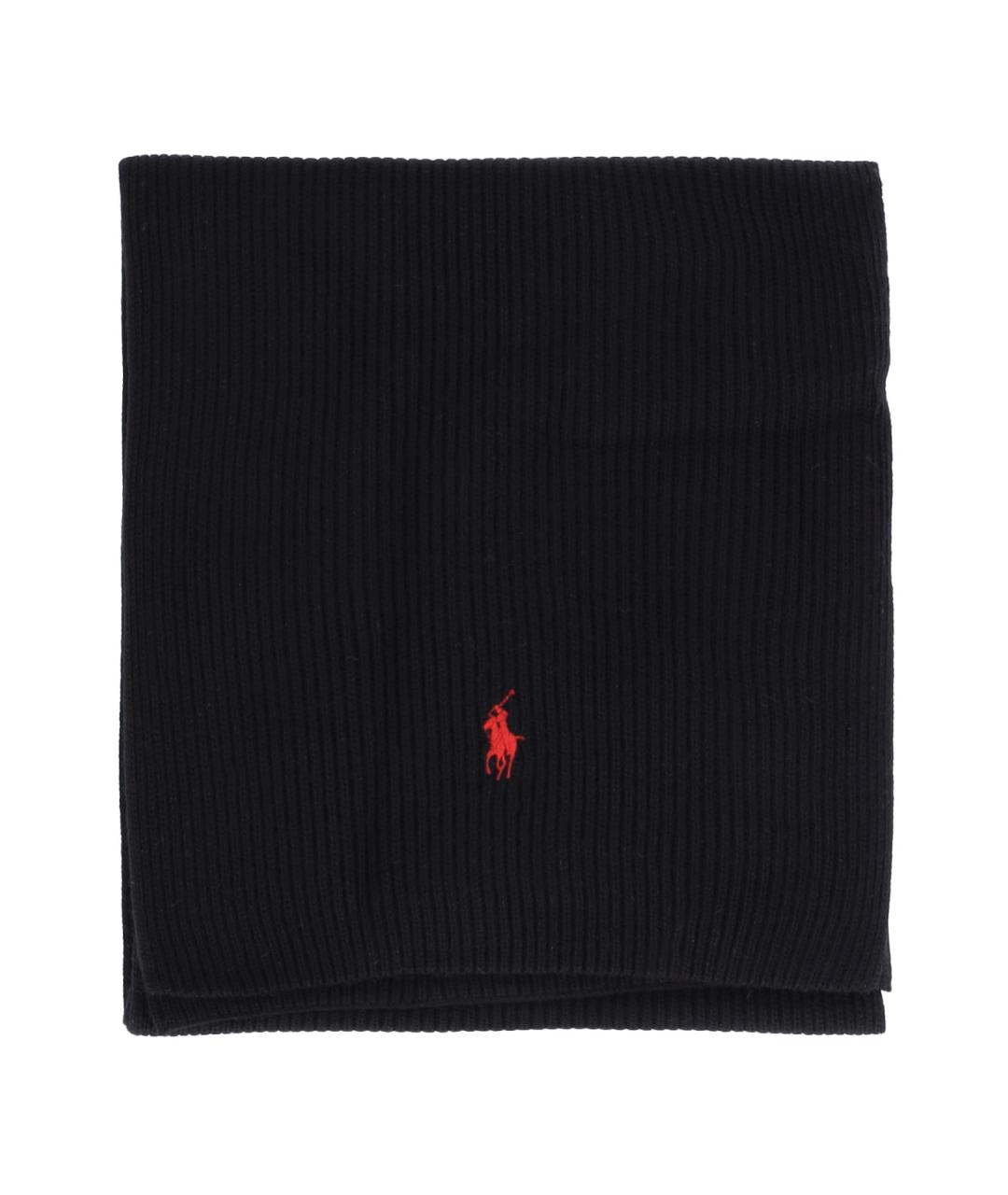 POLO RALPH LAUREN Черный шерстяной шарф, фото 1