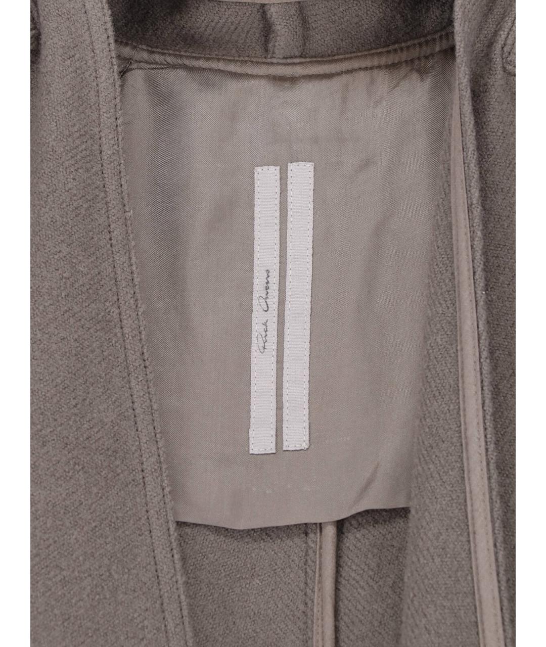 RICK OWENS Серое шерстяное пальто, фото 4
