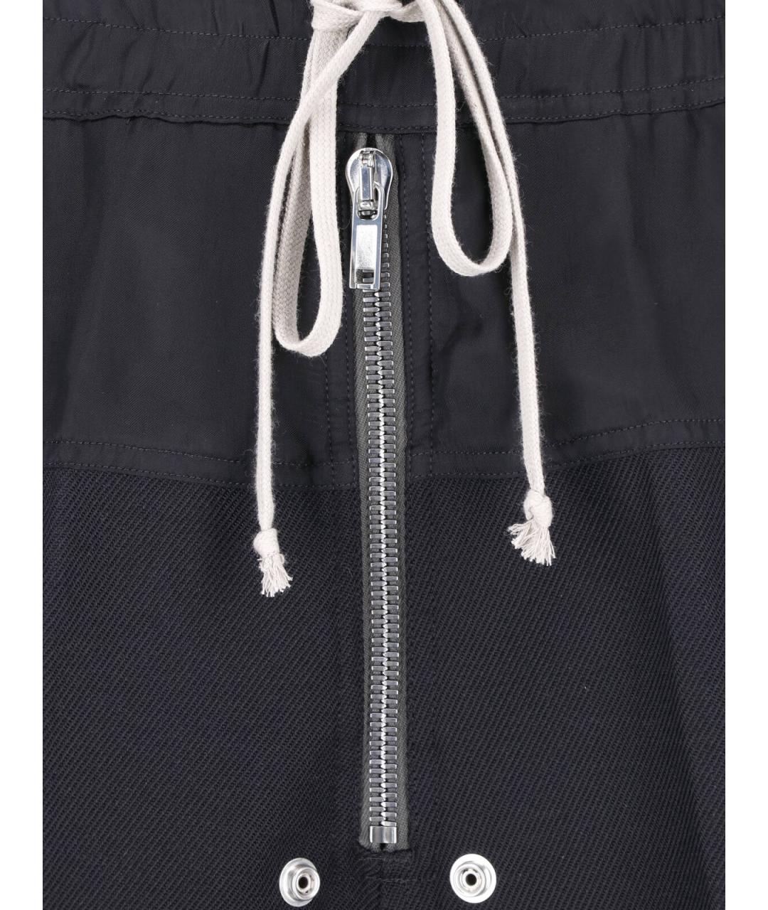 RICK OWENS Черные шерстяные повседневные брюки, фото 5