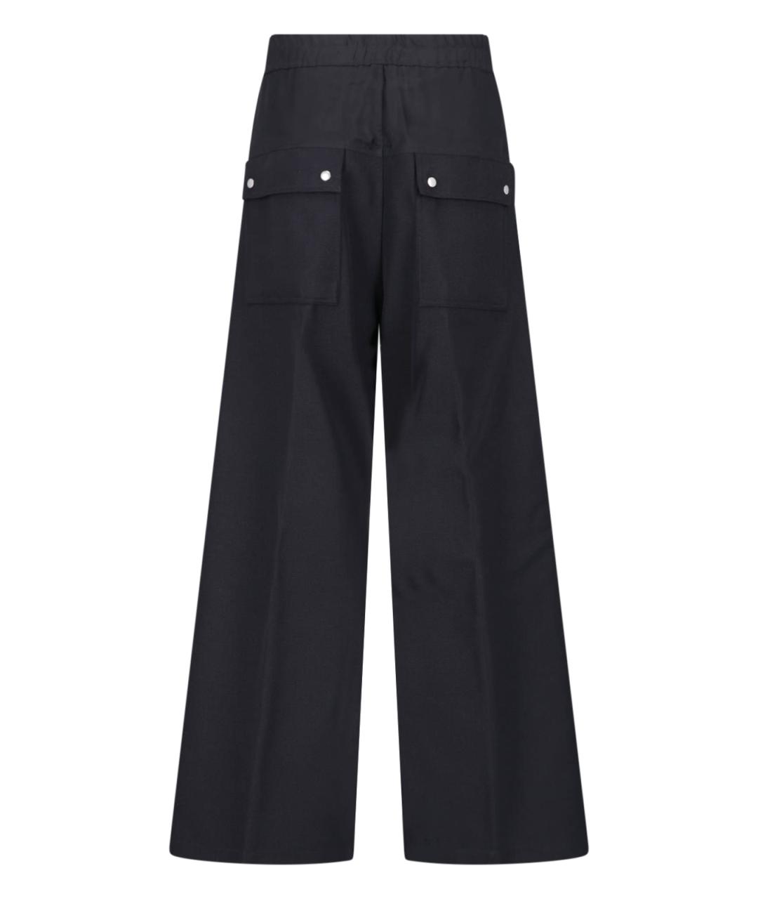 RICK OWENS Черные шерстяные повседневные брюки, фото 2