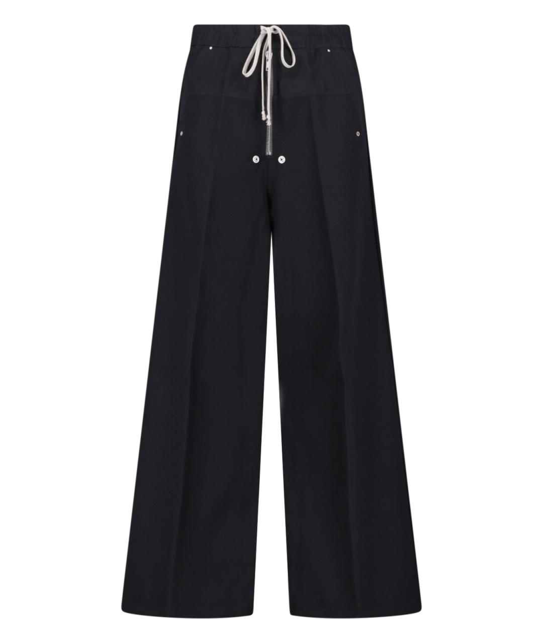 RICK OWENS Черные шерстяные повседневные брюки, фото 1