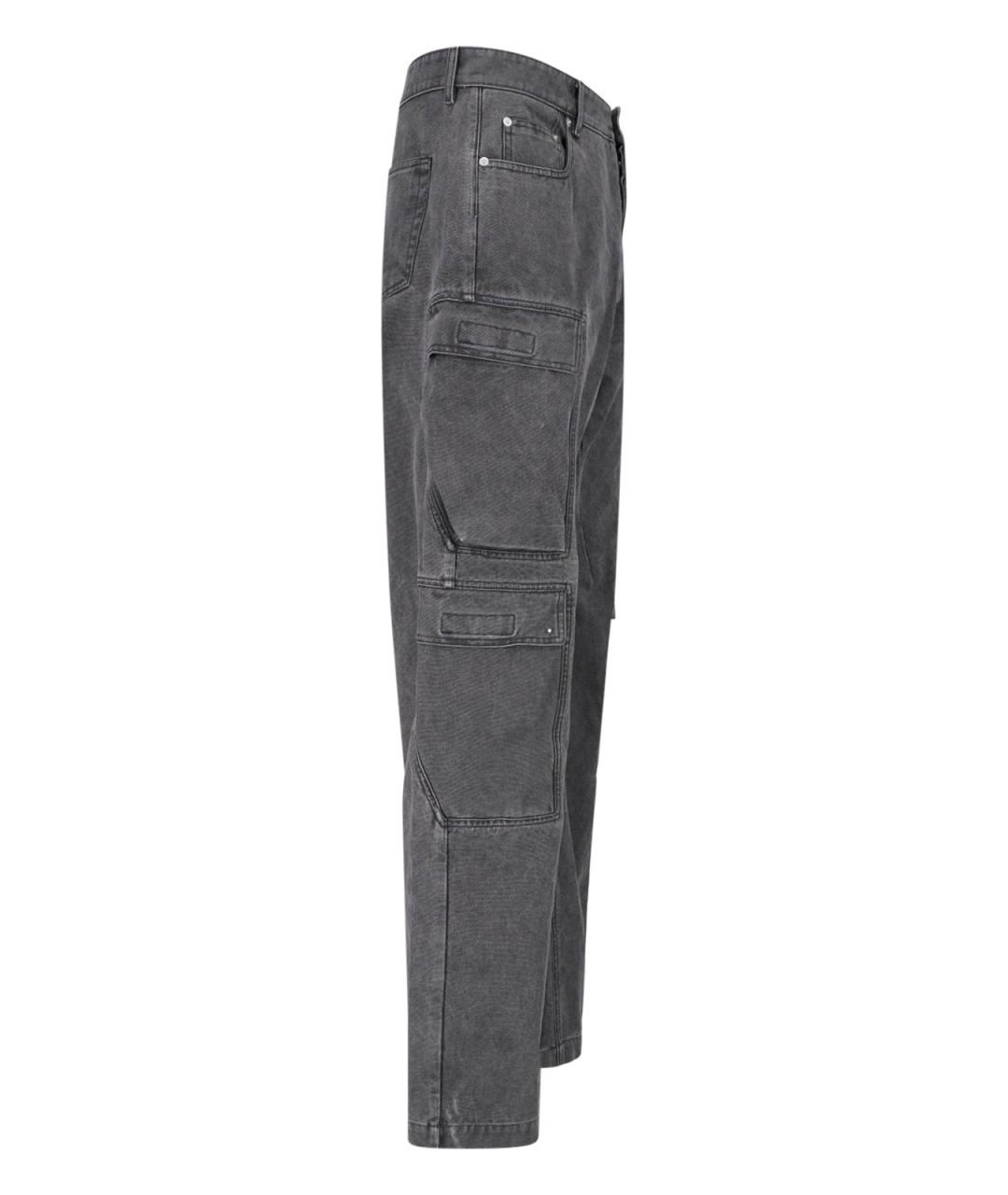 RICK OWENS DRKSHDW Серые хлопковые прямые джинсы, фото 3