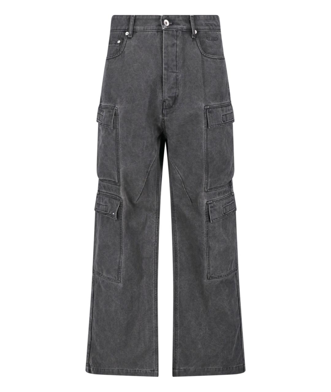 RICK OWENS DRKSHDW Серые хлопковые прямые джинсы, фото 1