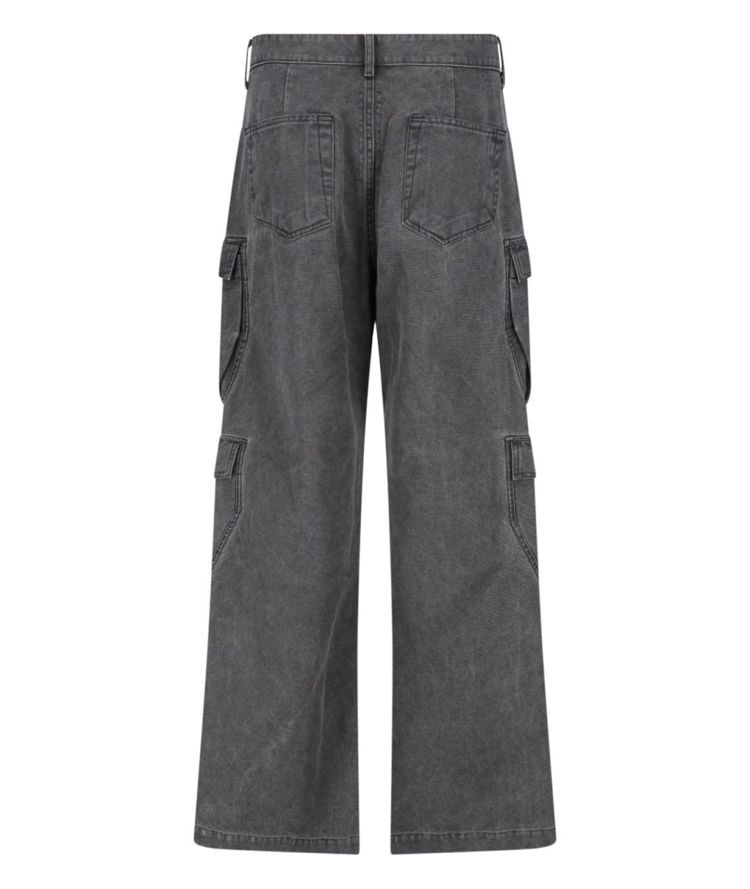 RICK OWENS DRKSHDW Серые хлопковые прямые джинсы, фото 2
