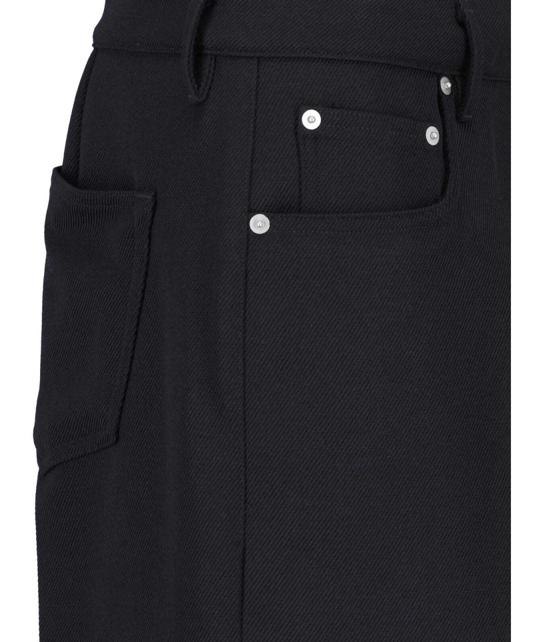 RICK OWENS Черные шерстяные повседневные брюки, фото 3