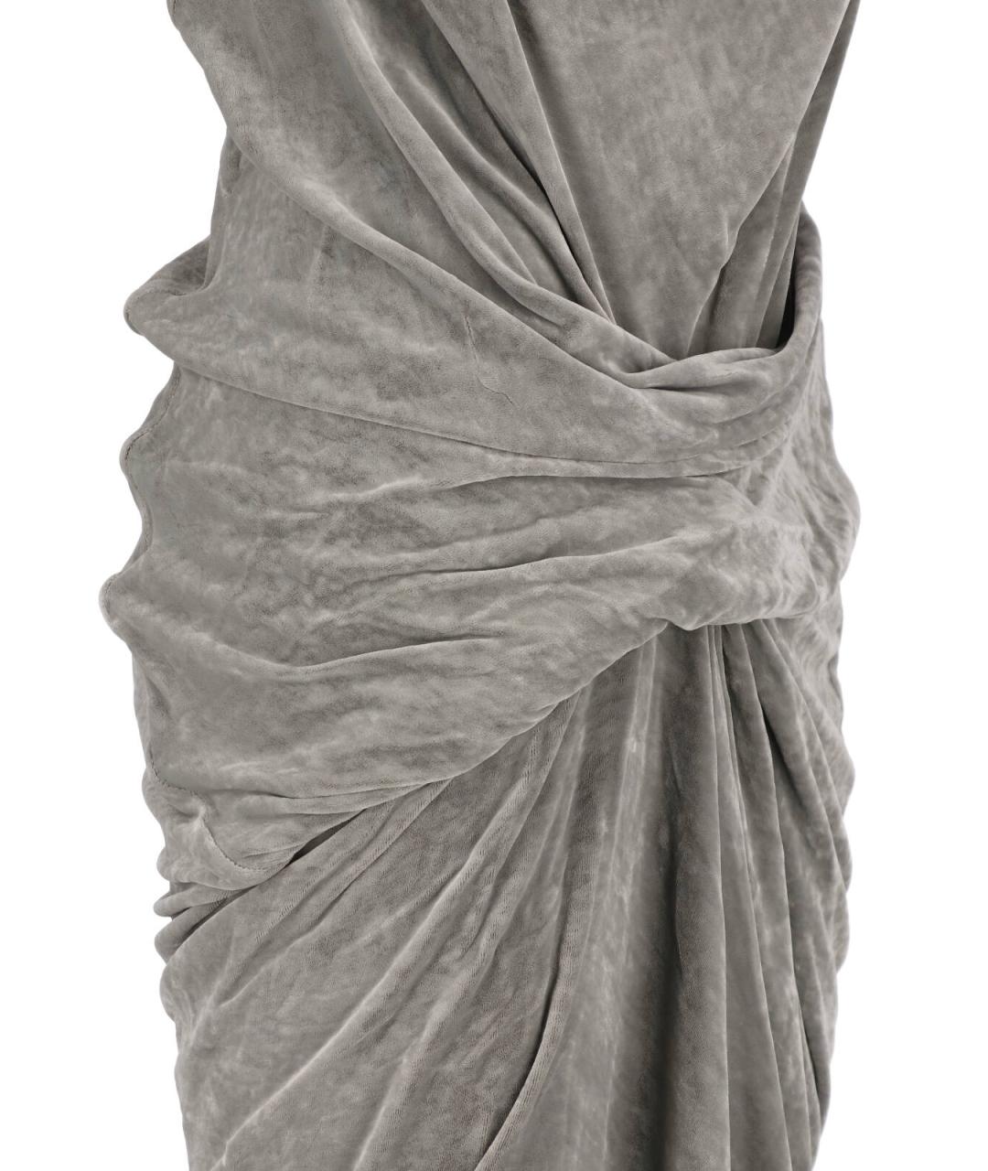 RICK OWENS Серое вискозное платье, фото 3