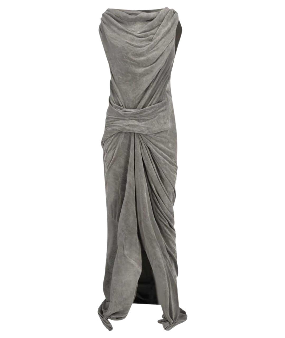 RICK OWENS Серое вискозное платье, фото 1