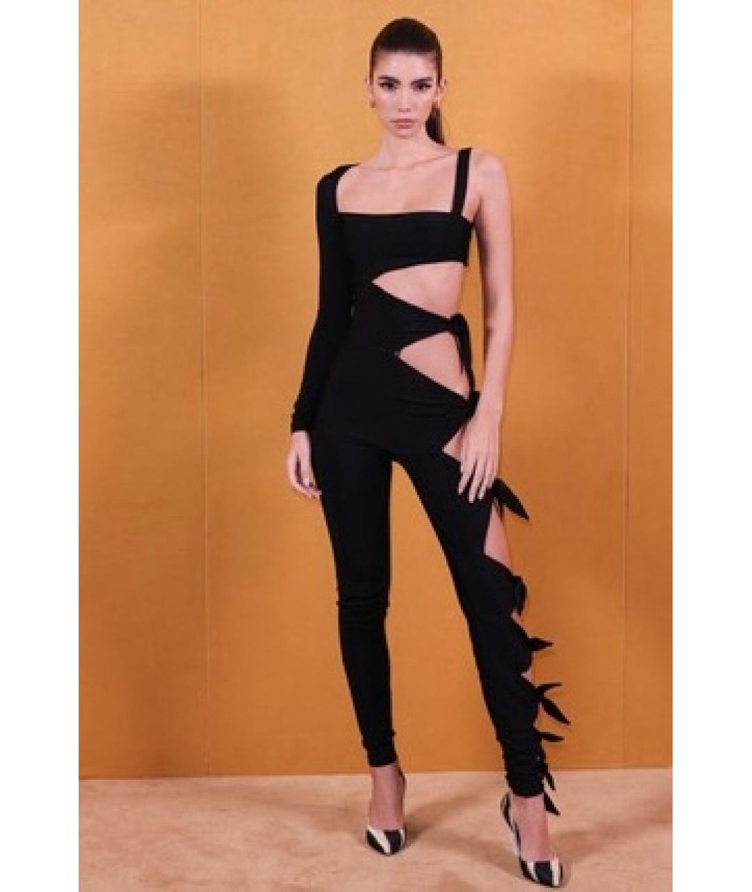 ROBERTO CAVALLI Черный вискозный комбинезон, фото 3
