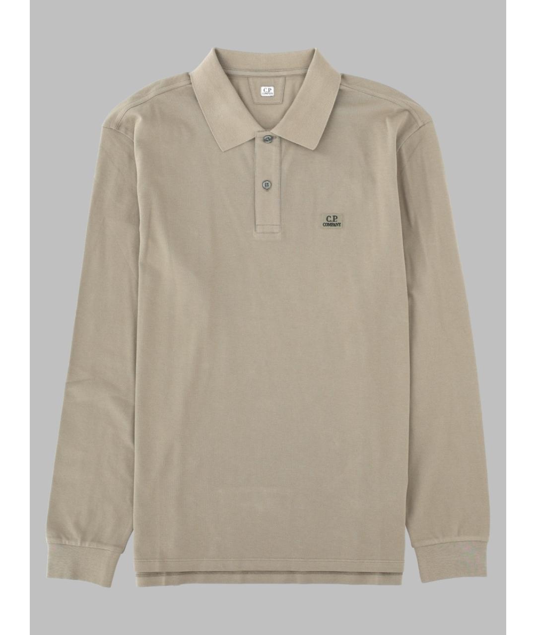 CP COMPANY Серое хлопковое поло с длинным рукавом, фото 3