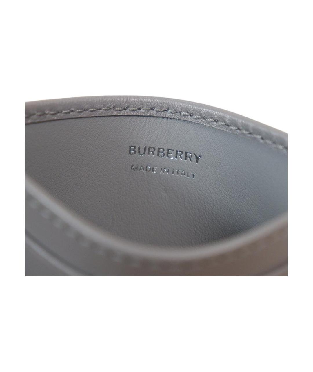 BURBERRY Серый кожаный кардхолдер, фото 3