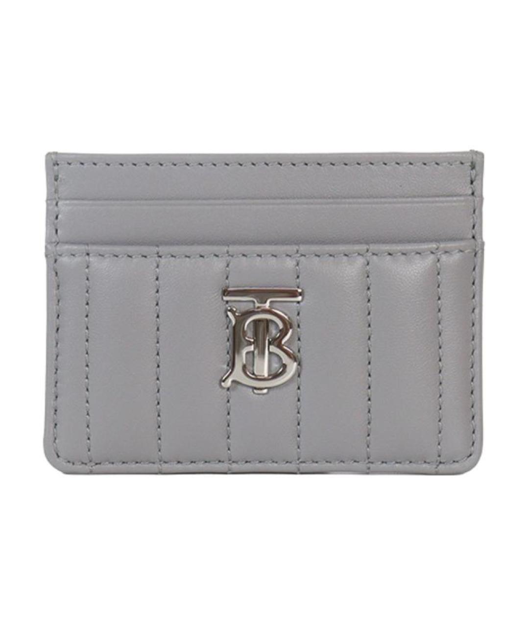 BURBERRY Серый кожаный кардхолдер, фото 1