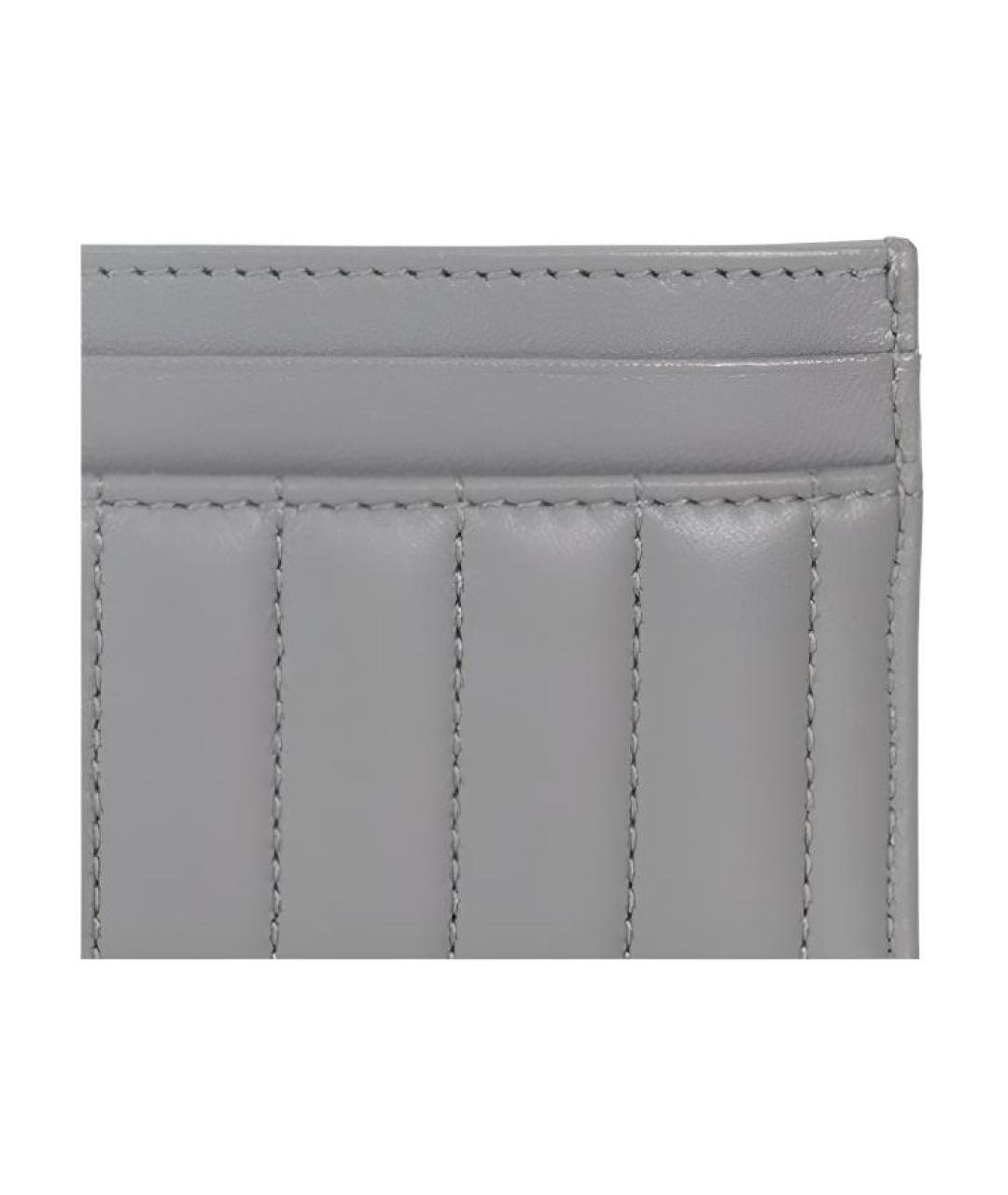 BURBERRY Серый кожаный кардхолдер, фото 5