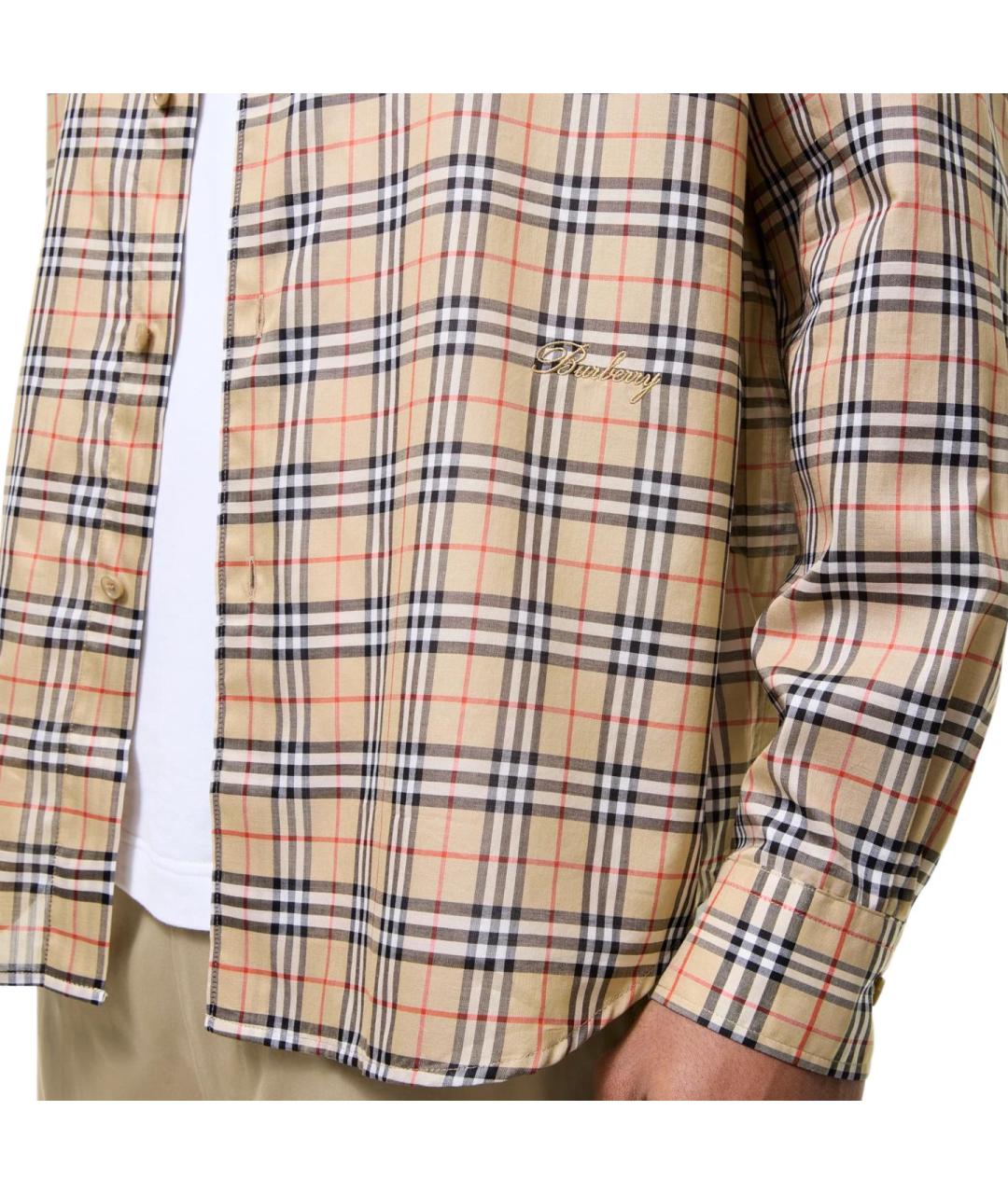 BURBERRY Бежевая классическая рубашка, фото 3