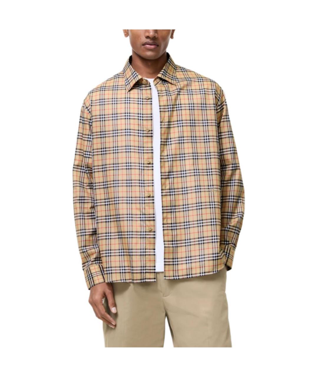 BURBERRY Бежевая классическая рубашка, фото 2