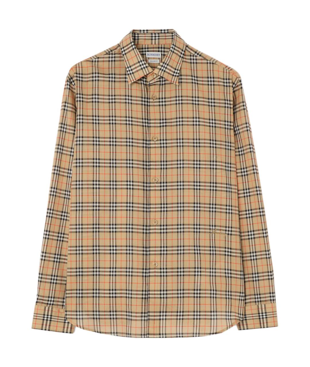 BURBERRY Бежевая классическая рубашка, фото 1