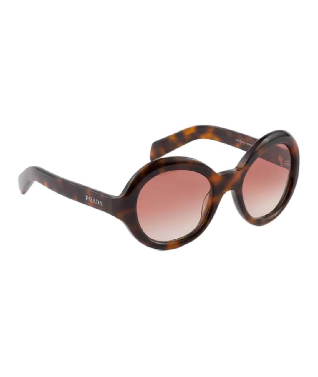 PRADA Коричневые пластиковые солнцезащитные очки, фото 1