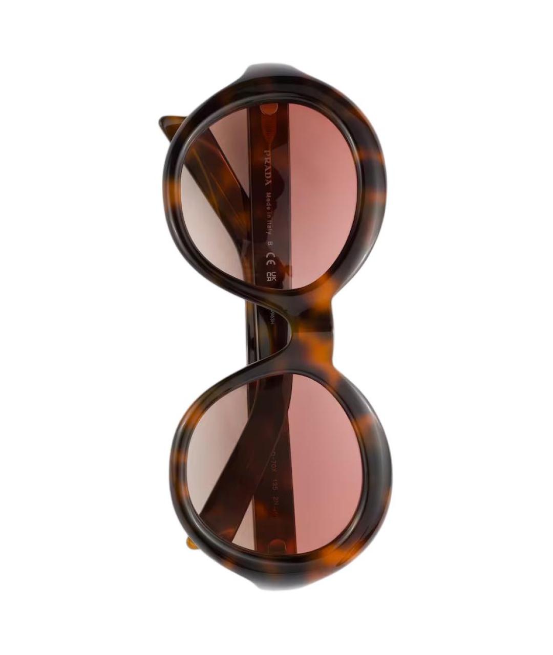 PRADA Коричневые пластиковые солнцезащитные очки, фото 4
