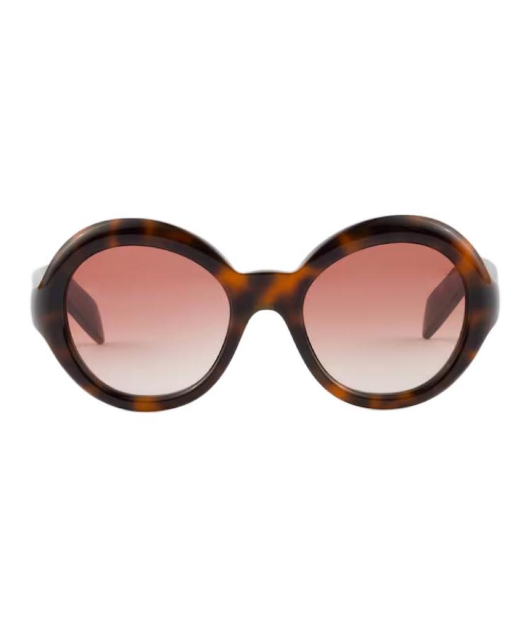 PRADA Коричневые пластиковые солнцезащитные очки, фото 2
