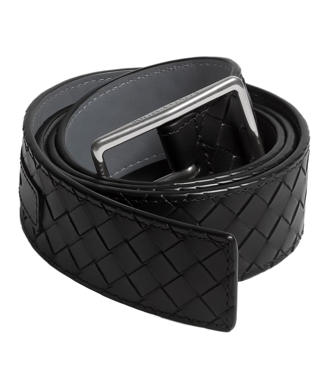 BOTTEGA VENETA Черный кожаный ремень, фото 2