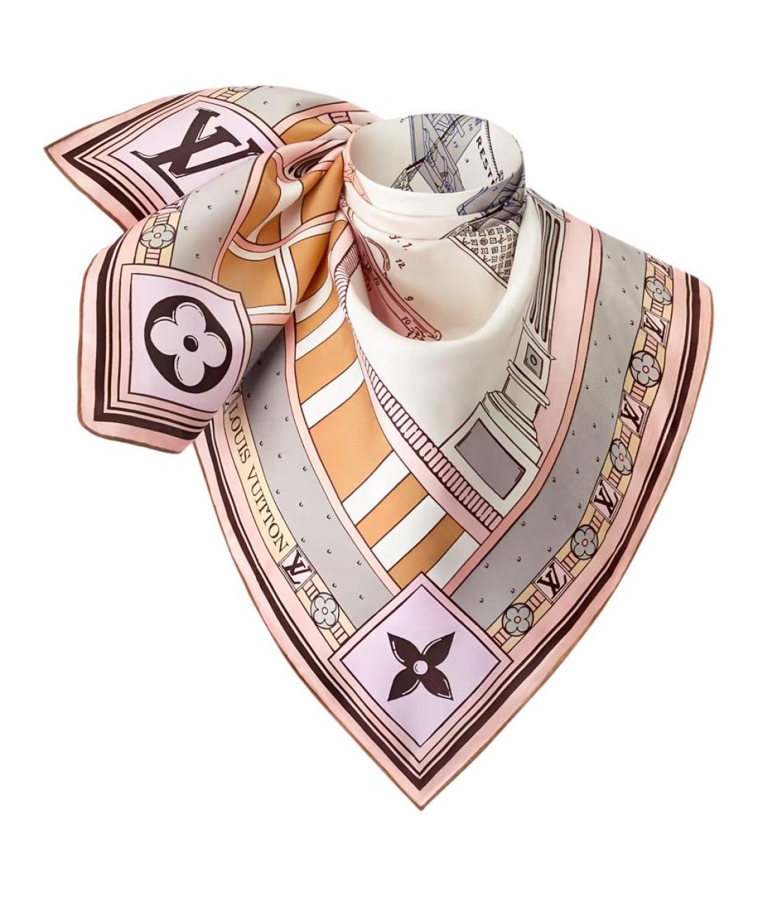LOUIS VUITTON Белый шарф, фото 2