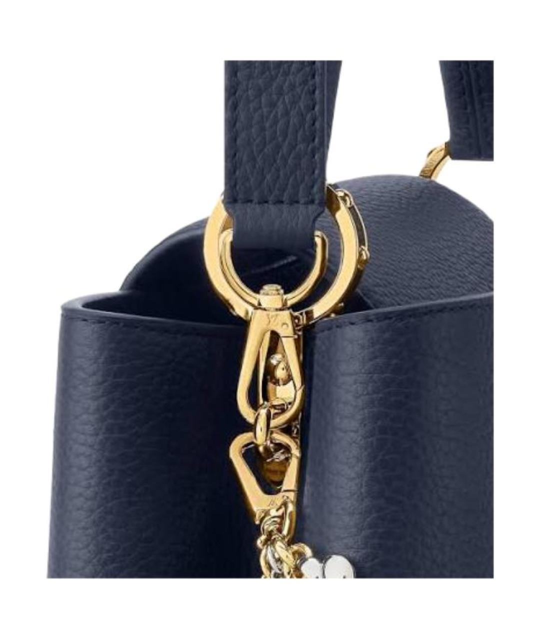 LOUIS VUITTON Синяя кожаная сумка через плечо, фото 3